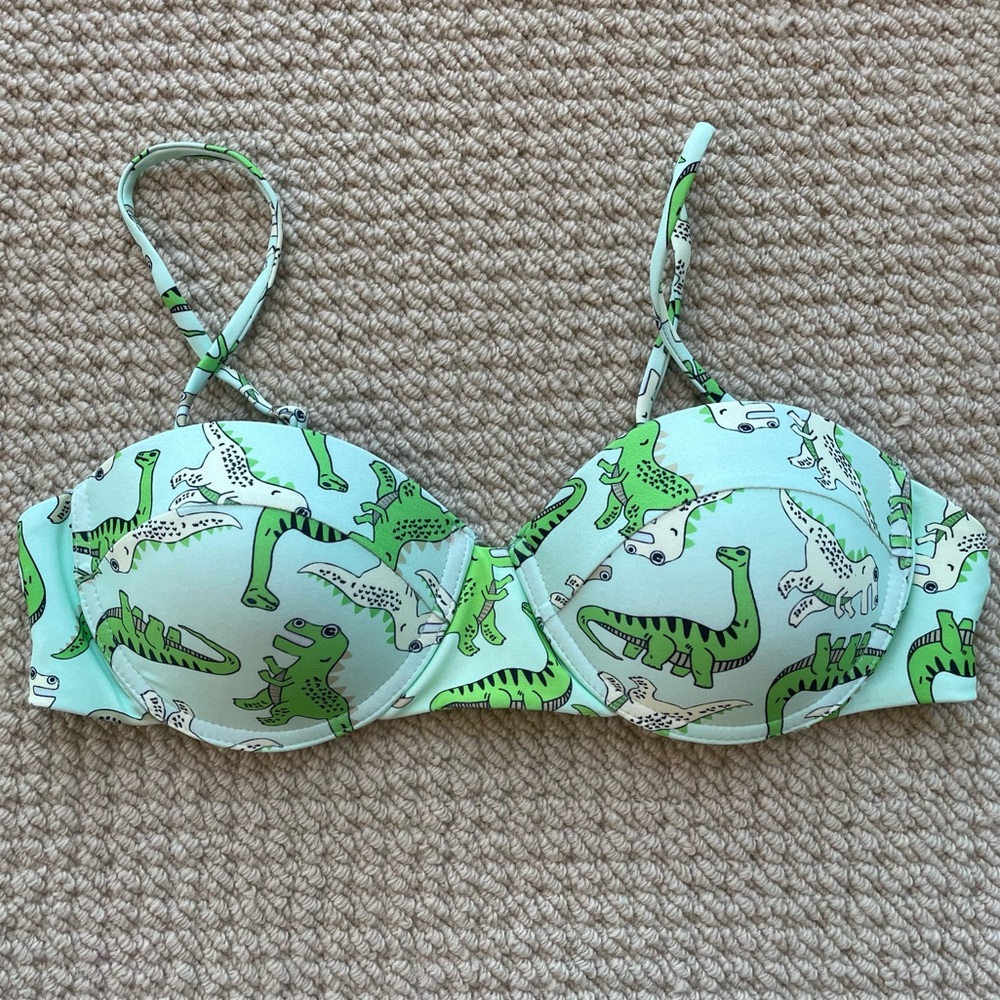 Shein Dinosaur Bikini Top Size S